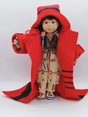 Vintage Winter Baby Native American Porcelain Doll Carol Theroux 1993